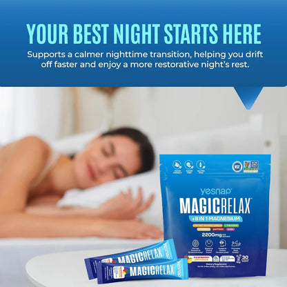 MAGICRELAX Calming Sparking Mix 8-in-1 Magnesium  Raspberry Lemonade Flavor