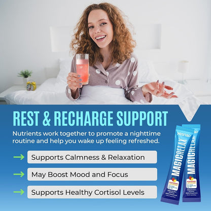 MAGICRELAX Calming Sparking Mix 8-in-1 Magnesium  Raspberry Lemonade Flavor